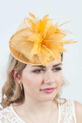 Mustard Fascinator Ladies Hatinator 