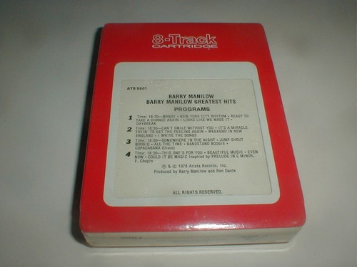 Barry Manilow GREATEST HIT 8 Track Tape SEALED 1978 Classic Pop Soft Rock MANDY - Picture 2 of 6