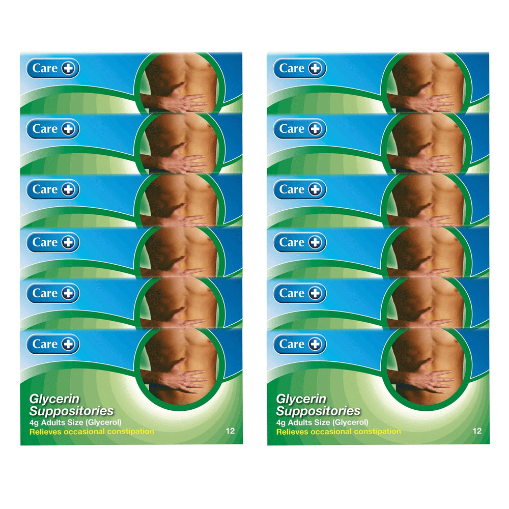 12 x 12 CARE GLYCERIN SUPPOSITORIES  4g FOR ADULTS  (GLYCEROL)