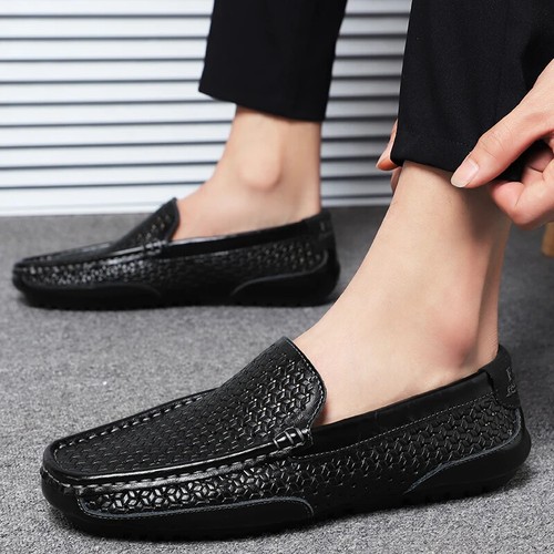 Summer Luxury Brand Men Casual Shoes Soft Genuine Leather Mens Loafers Moccasins - Picture 12 of 30