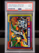 1993 MARVEL UNIVERSE SERIES 4 GHOST RIDER VS BLAZE #172 CARD PSA 9 MINT LOW POP