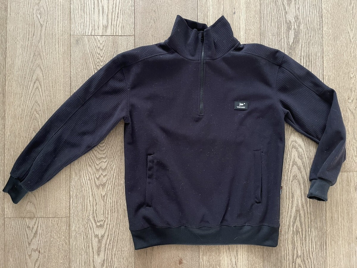 PATTA black polartec fleece quarter zip jumper size XS