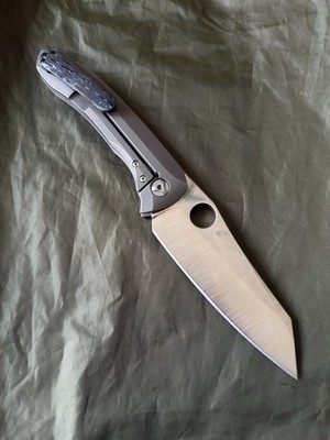 Custom Spyderco Paysan OW Regrind Knife Peter Rassenti Titan Knife
