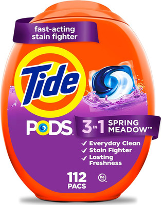 PODS Laundry Detergent Pacs, 3-In-1 Stain Remover, Odor Fighter, Color Protector