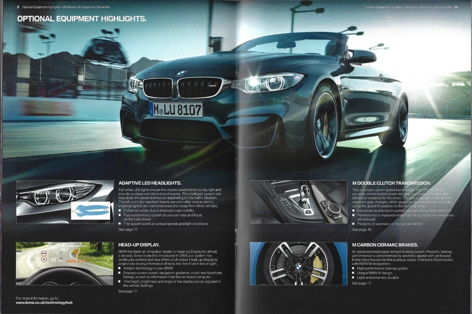 BMW M3 F80 & M4 F82 F83 Specifications 2015-2016 UK Market Brochure - Image 2 of 2