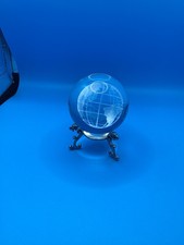 3D crystal laser etched ball globe 2  with stand