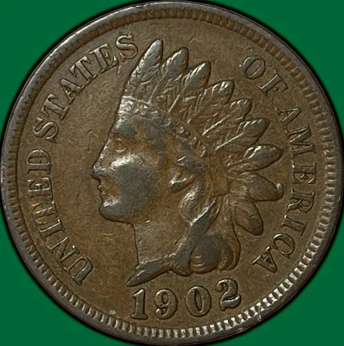 1902 Indian Head Cent Choice Very Fine VF+ Coin #34534