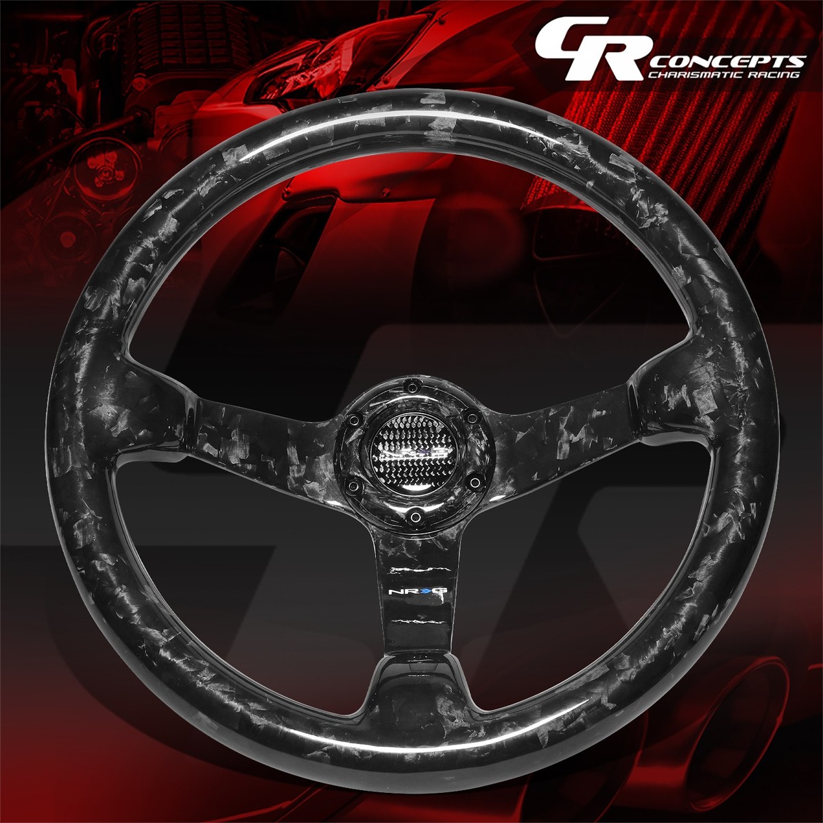 NRG INNOVATION 350MM FORGED CARBON FIBER 3-SPOKE 3