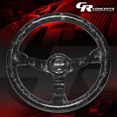NRG INNOVATION 350MM FORGED CARBON FIBER 3-SPOKE 3'' DEEP DISH STEERING WHEEL