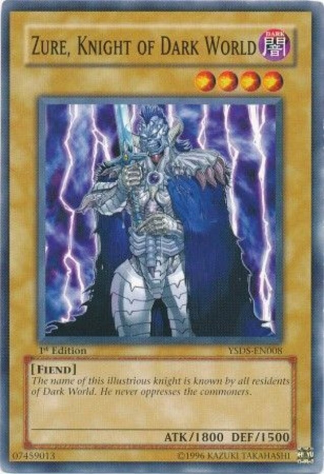 1 x Zure, Knight of Dark World - YSDS-EN008 - Common - 1st Edition