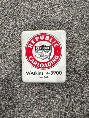 Vintage Republic Car-Loading / Advertising Clip / Metal / Office Wall Watkins