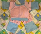 Vintage Jesmar Cabbage Patch Kids Knit Bubble Gum Pink Blue Tracksuit