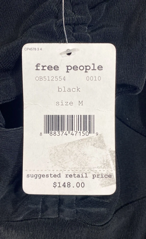 Maxi vestido para mujer Free People negro con tiras talla mediana nuevo con etiquetas Foto 4 de 4