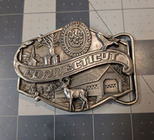 Vintage 1986 Connecticut State Siskiyou Belt Buckle U-55 USA Made