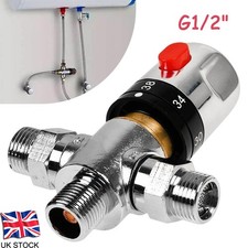 Thermostatic Mixing Valve Solid Brass 3Way Hot Cold Water Regulator for Bathroom