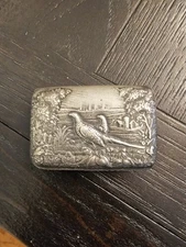 Art Nouveau Silverplate  Pill Box Repousse Design Compact Hand Made Quality BX1