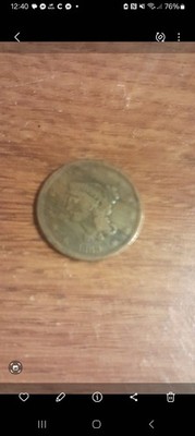1839 1C Coronet Head Braided Hair Large Cent Coin