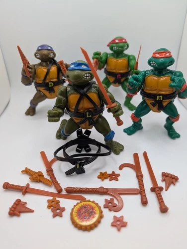 Teenage Mutant Ninja Turtles Vintage Lot Of 4 Figures. Playmate Toys TMNT