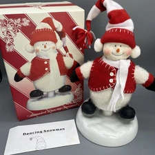 Vtg 03 Animated Dancing Snowman Sings Jingle Bell Rock Christmas Decor w Box EUC