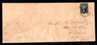 US 1851 WASHINGTON 12 CENTS IMPERF SCOTT #17 SINGLE ON COVER TIED