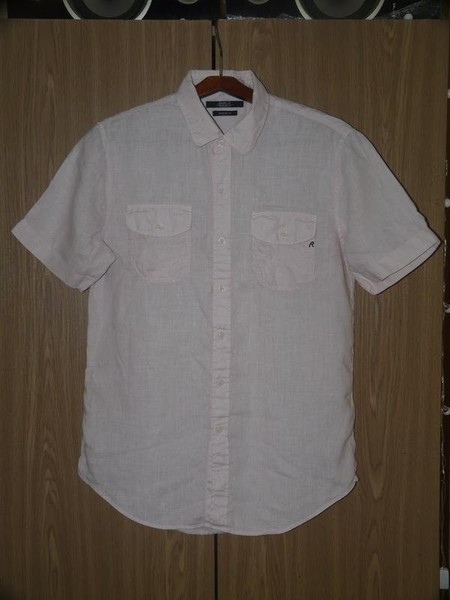 Men Replay Shirt White Linen 40 / L