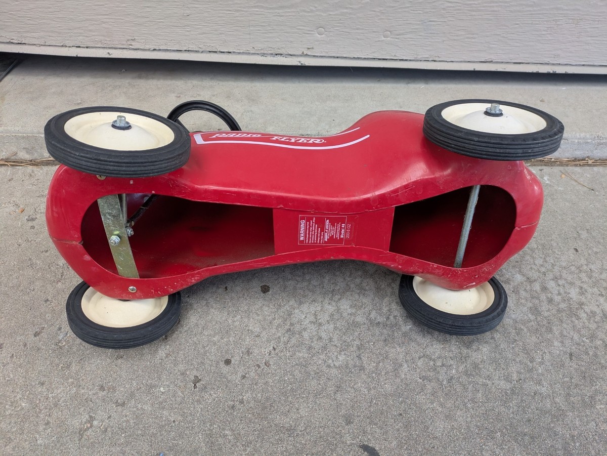 Vintage Radio Flyer Model 8 Red Metal Roadster Toy Ride On Car