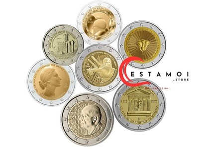 Greece, Strictly Uncirculated , 2 Euro Coins, Set of 7!!! #7