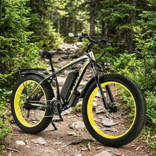 26" Fat Tire 48V/15Ah 27MPH Electric Bike 1000W Motor E-Bike for adults 21 Speed