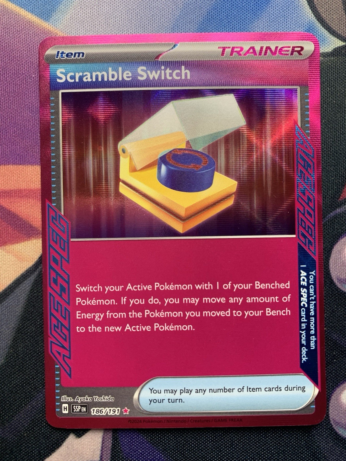 Scramble Switch 186/191 ACE SPEC rare Trainer Pokemon Surging Sparks SV8 NM