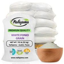Nafajama White Fonio Grain | Pre-Washed, Gluten-Free, Vegan Superfood