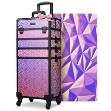 Byootique Rolling Makeup Train Case 4in1 Cosmetic Trolley Organizer Travel Case