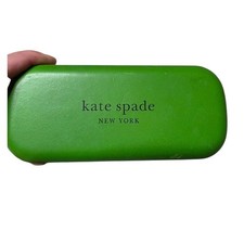 Kate Spade New York Green and Brown Hard Shell Eyeglass Case So Happy To See Z2