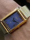 VINTAGE SEIKO SLIM QUARTZ BLUE DIAL JAPAN MEN'S WORKING DRESS WATCH