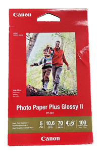 Canon Photo Paper Plus Glossy II 4x6 100 Sheets PP-201 Inkjet High-Gloss