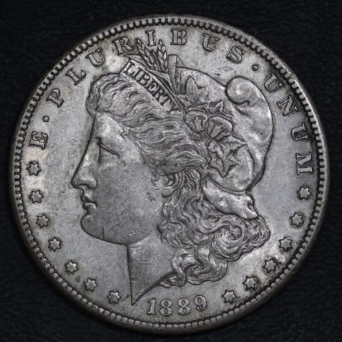 1889 S - Morgan Silver Dollar $1 - XF/AU+ About Uncirculated Coin #458