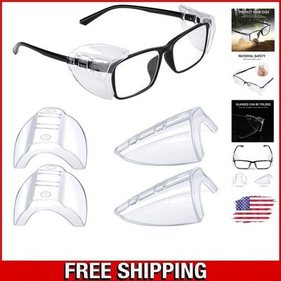 Lightweight Eye Protection Side Shields - Slip On for Prescription Glasses
