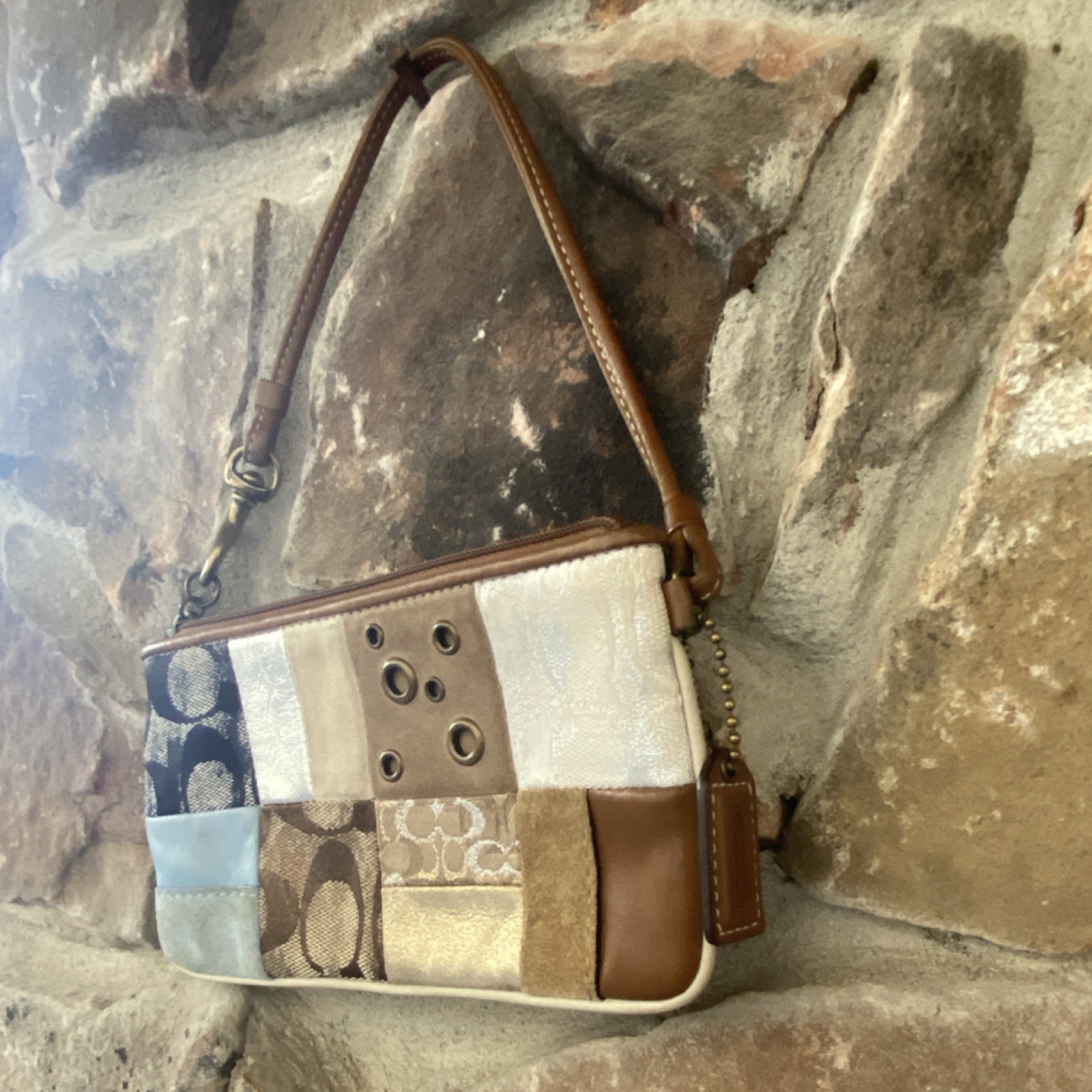 Coach Patchwork Multicolor Wristlet with Grommet … - image 2