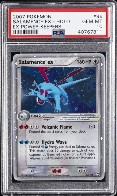 2007 POKEMON EX POWER KEEPERS #96 SALAMENCE EX-HOLO PSA 10
