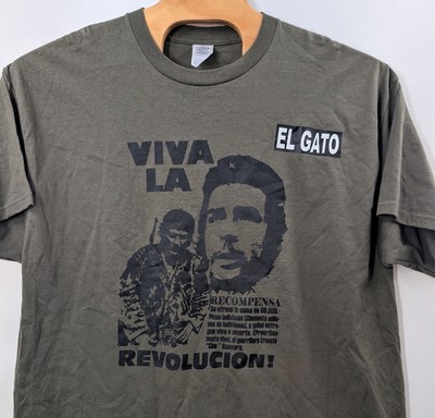 Viva La Revolucion size 2XL t-shirt Green Revolution War Peace El Gato