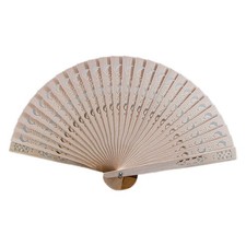 Fashion Wedding Hand Fragrant Party Carved Folding Fan Chinese Wooden3768