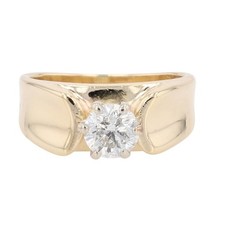 .48ct Round Cut Diamond Solitaire Engagement Ring 14k Yellow Gold Size 3.5