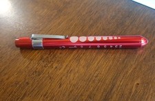 Professional Medical Diagnostic Penlights With Pupil Gauge Red w/Batteries