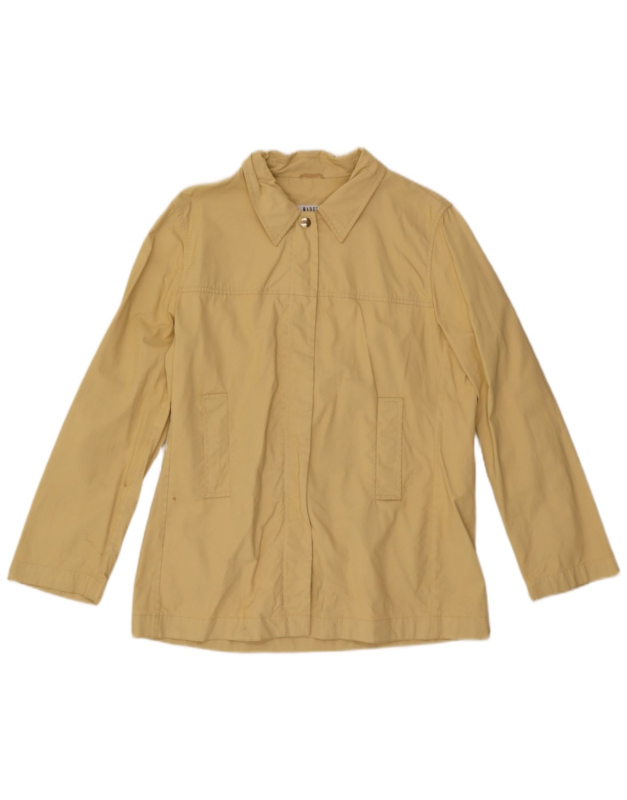 Marella Womens Bomber Jacket UK 14 Large Yellow Cotton AH29