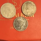 90% Silver Coin Lot - Peace Dollar - Lot of 3 - Dates  1922 , 1926 - $3.00 FV