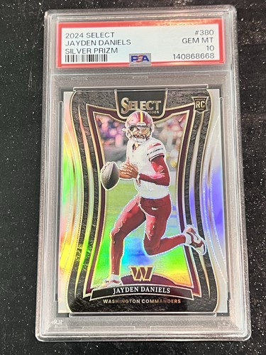 Jayden Daniels 2024 Panini Select Silver Prizm Rookie PSA 10 Suite Level #380