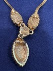 Costume Blue Sapphire and Rhinestone Gold Tone Necklace with Matching Earrings — photo 7