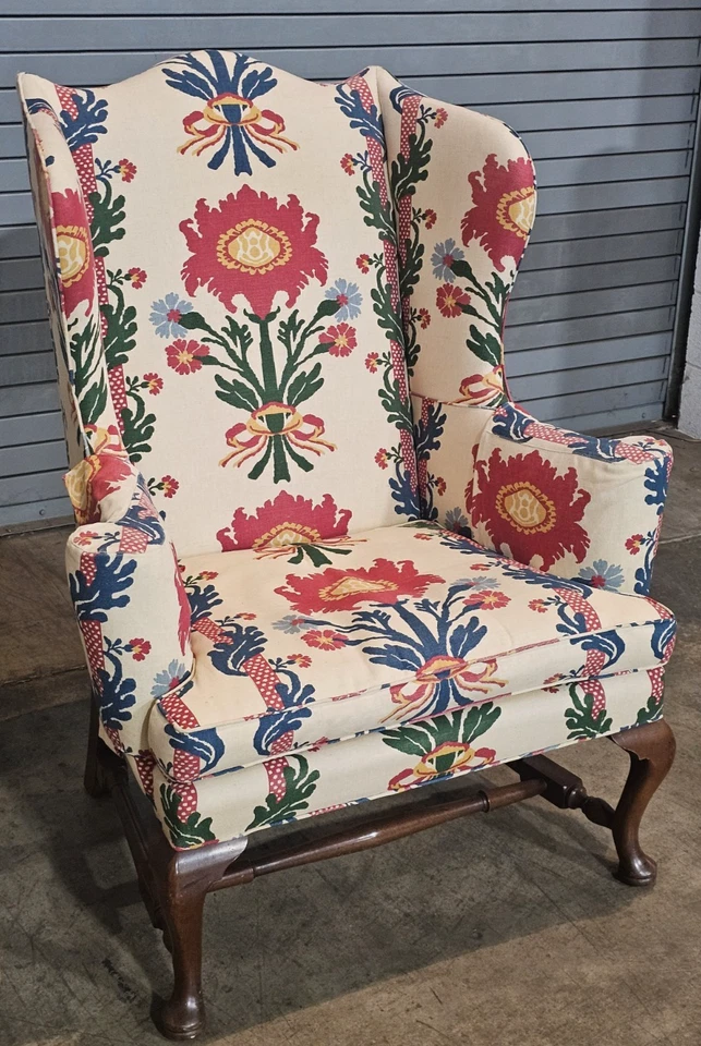 Silla Kittinger Colonial Williamsburg Caoba Ala CW 44 Tela Schumacher Foto 3 de 4