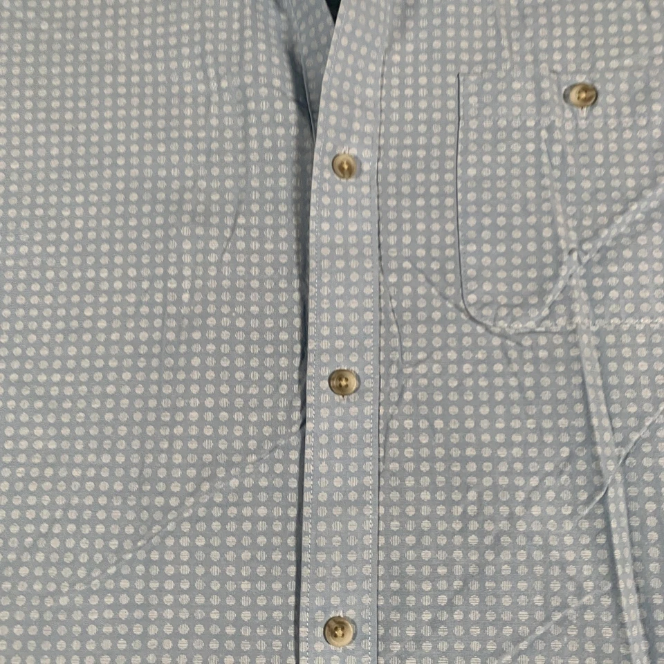 TravisMathew Shirt Mens Large Blue White Dot Short Sleeve Button Up Casual - Image 4 of 4