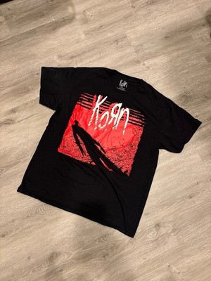 Korn Shadow Man Metal Rock Band Black Short Sleeve Graphic T-Shirt Sz L