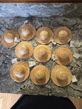 Darice Straw Woven Round Doll Craft Hat 6" Darice  2816 LOT OF 10